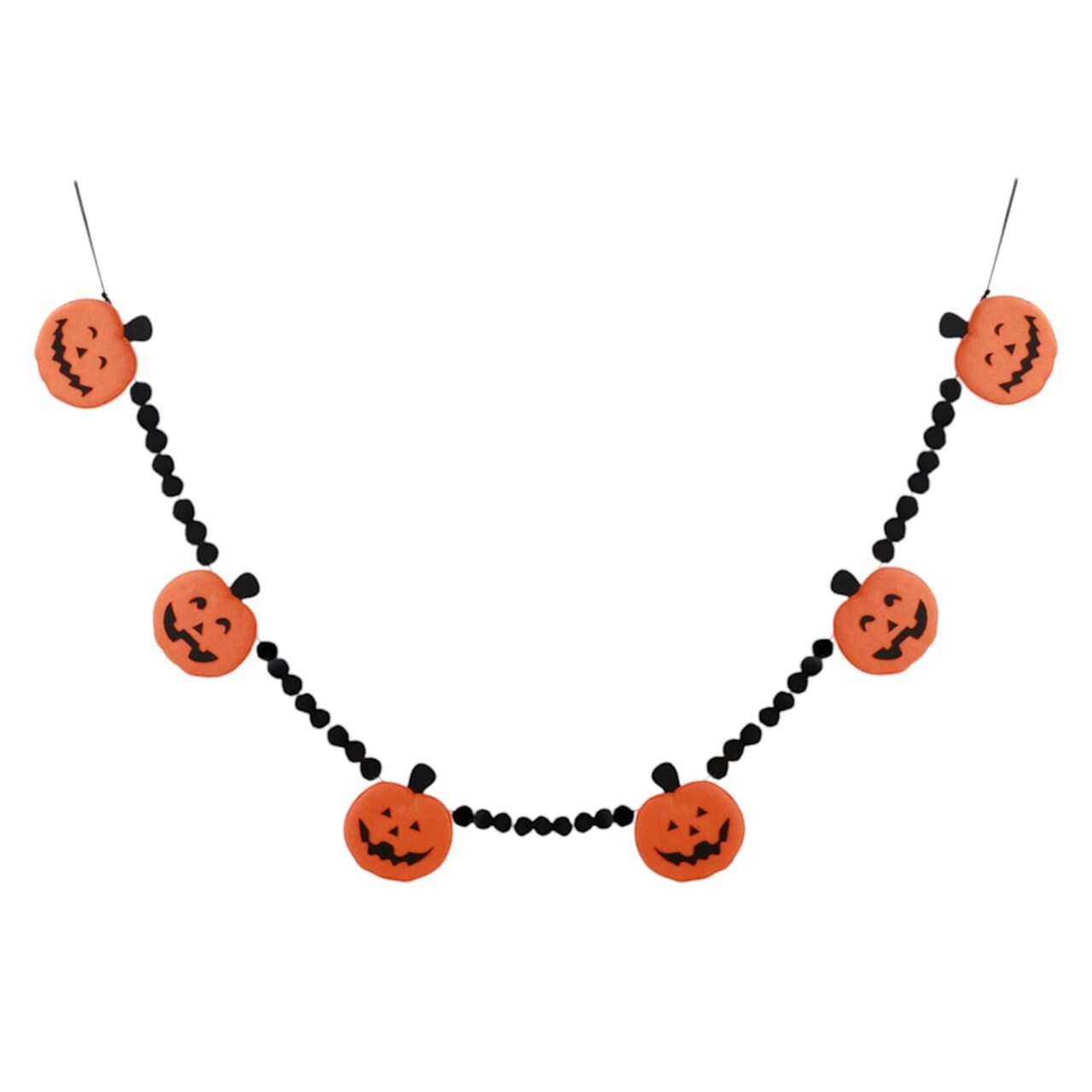 6' Halloween Jack‑o'-Lantern Garland – Orange & Black Playful Garland
